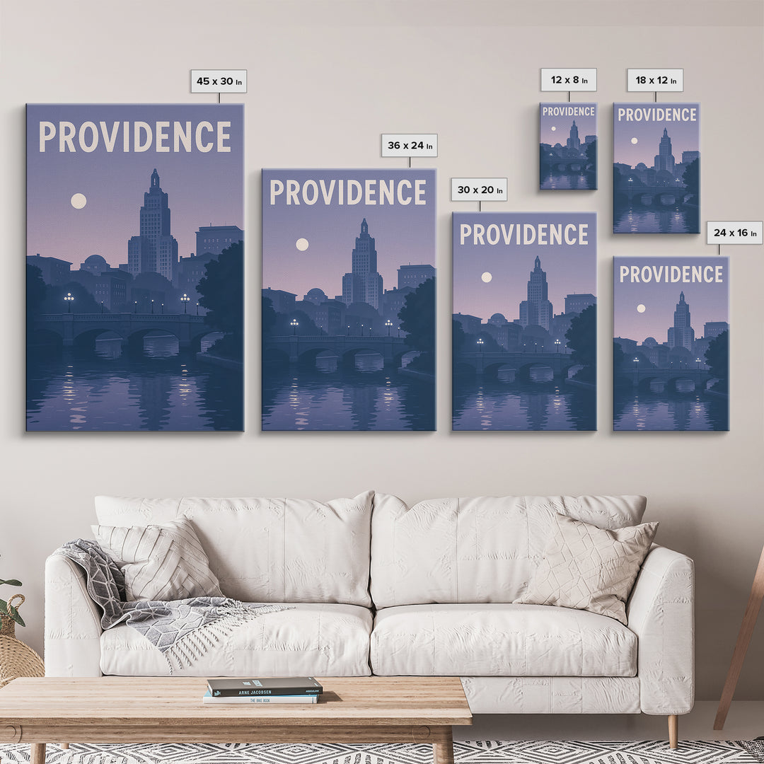 Providence Rhode Island Travel Poster, Canvas Print, Classic Poster Art, Providence Travel Art, Retro Travel Print, Gift For Travelers