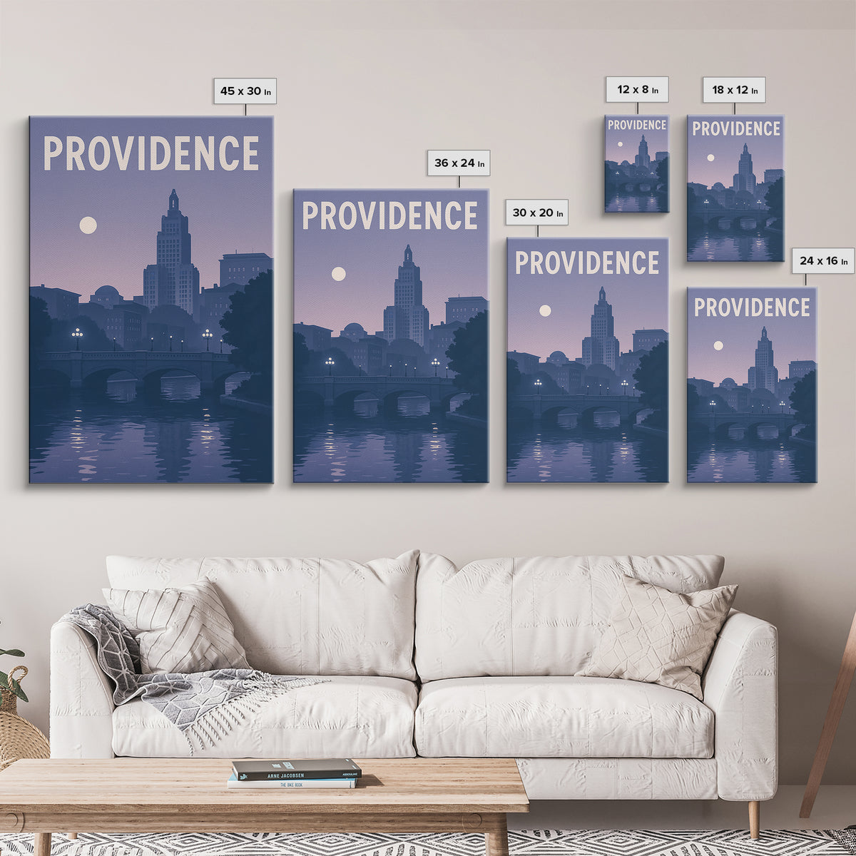 Providence Rhode Island Travel Poster, Canvas Print, Classic Poster Art, Providence Travel Art, Retro Travel Print, Gift For Travelers