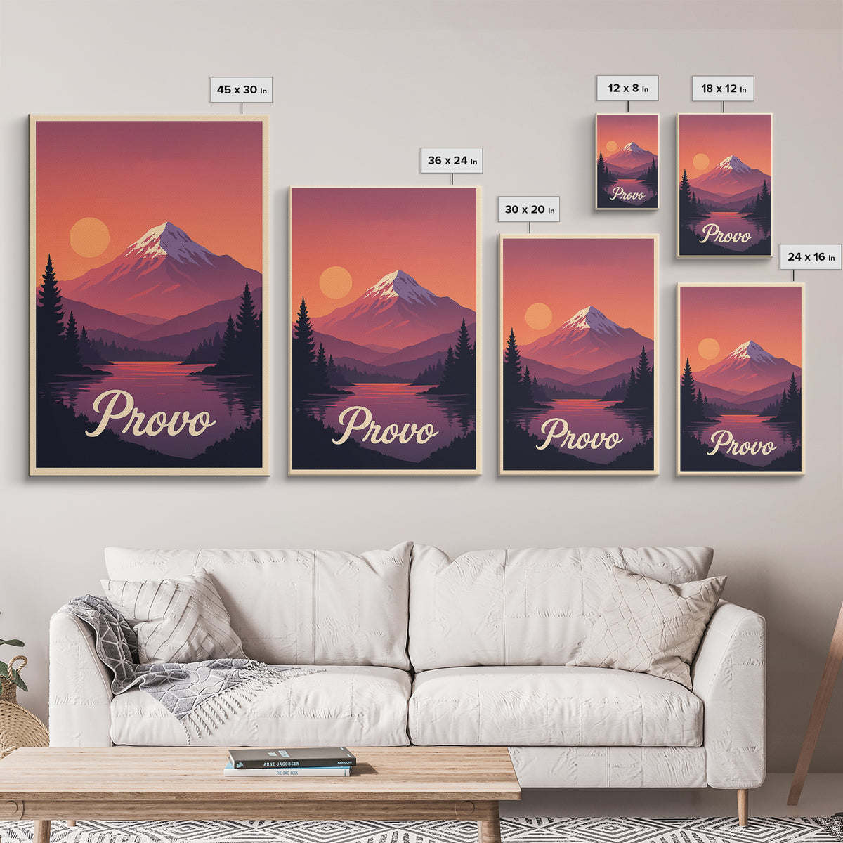 Provo Utah Travel Poster, Canvas Print, Vintage Travel Poster Art, Provo Wall Art, City Travel Prints, Fine Art Print, Retro Travel Print