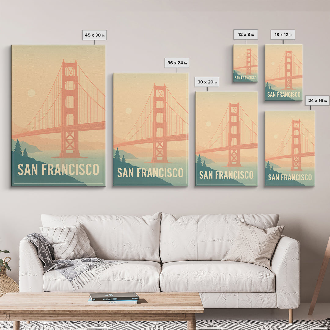 San Francisco Travel Poster, Canvas Print, Vintage Travel Poster Art, San Francisco Travel Art, City Art Print, Travel Wall Art