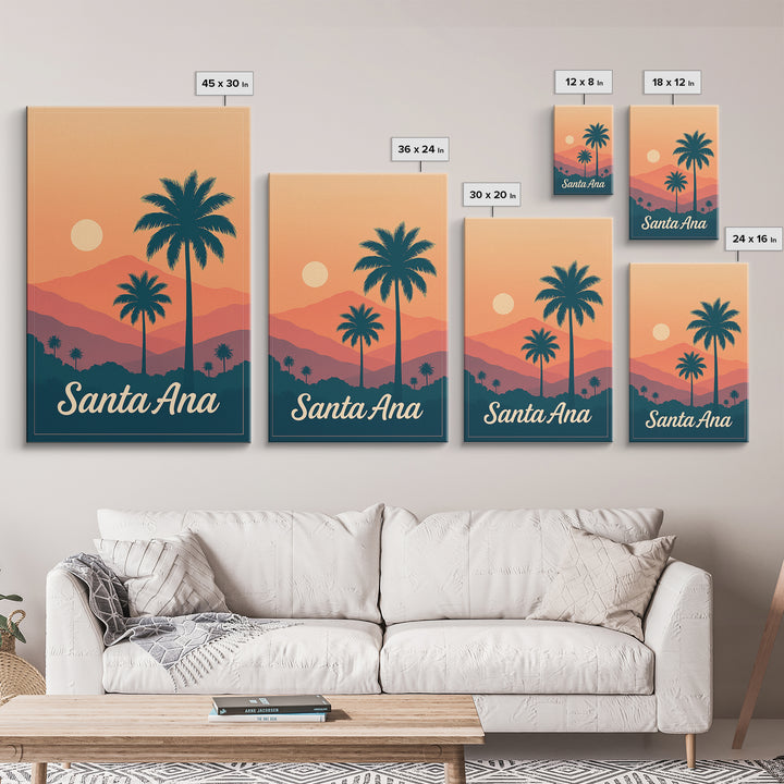 Santa Ana California Travel Poster, Canvas Print, Vintage Poster Art, Santa Ana City Art, Gift For Travelers, Vintage City Art, Art Print