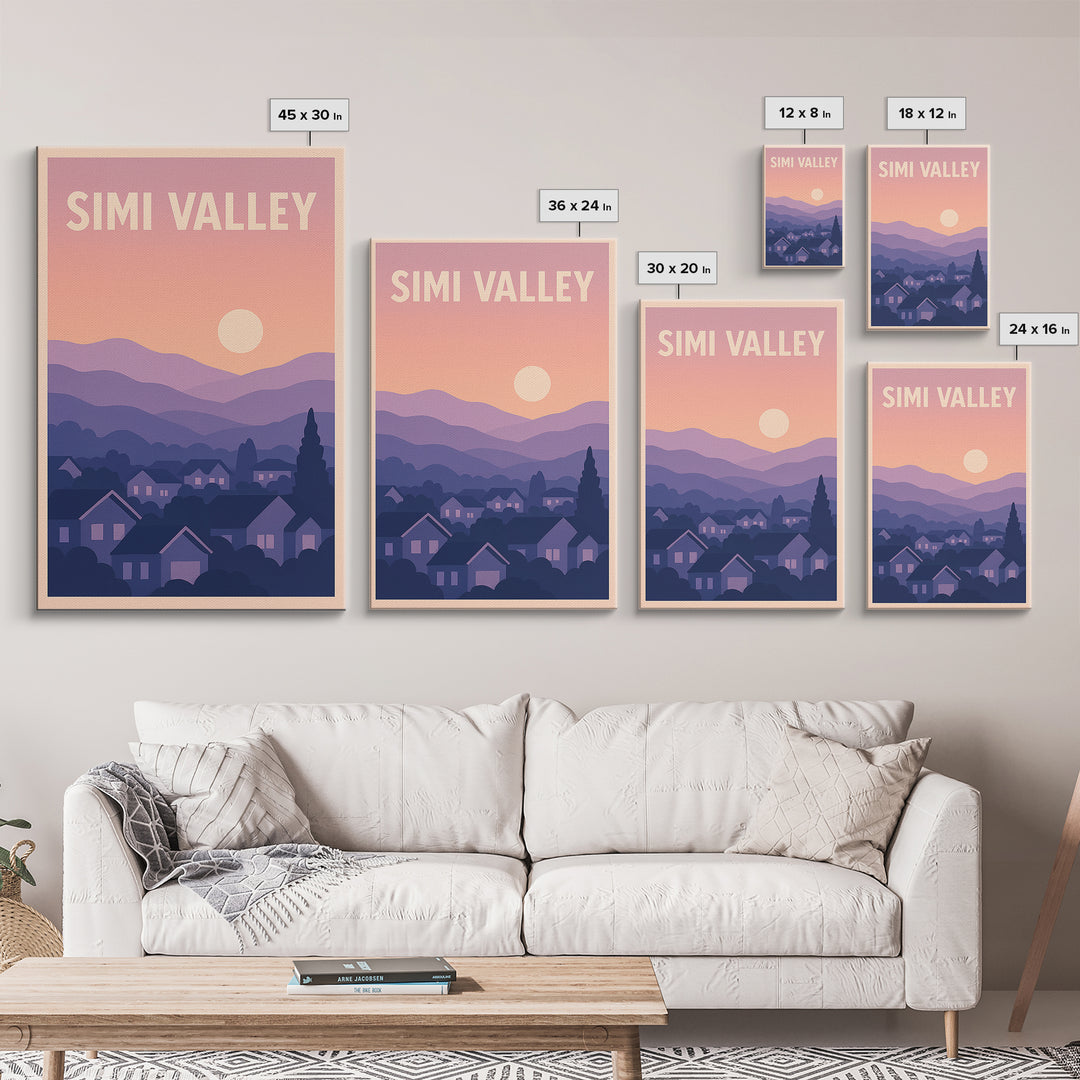 Simi Valley California Travel Poster, Canvas Print, Mid Century City Wall Art, Simi Valley Wall Art, City Art Print, Poster Art, Travel Gift