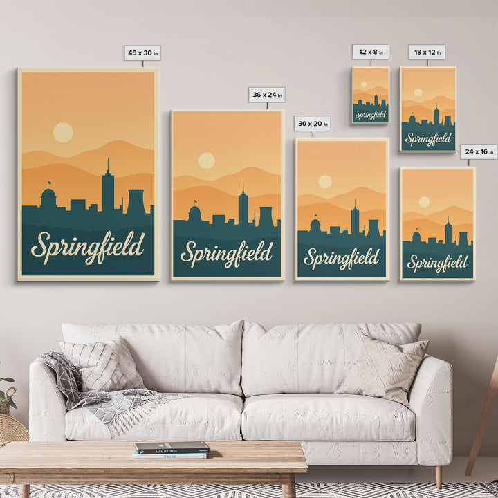 Springfield Missouri Travel Poster, Framed Canvas Print, Vintage Travel Poster Art, Springfield Wall Art, Gift For Travelers, Fine Art Print