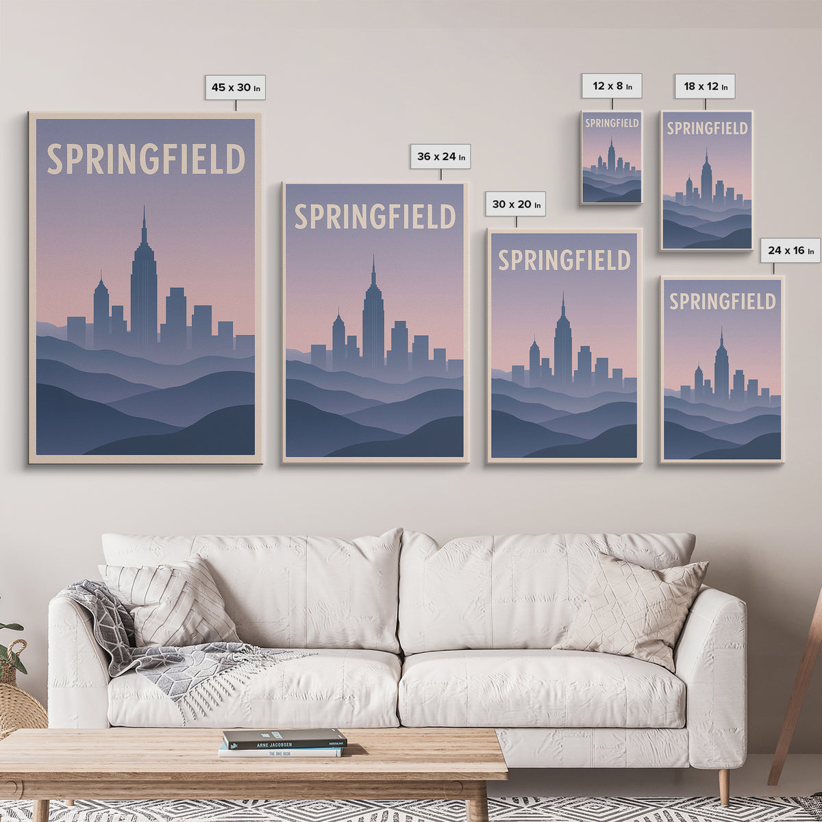 Springfield Travel Poster, Canvas Print, Mid Century City Wall Art, Springfield City Art, Retro Travel Print, City Travel Prints