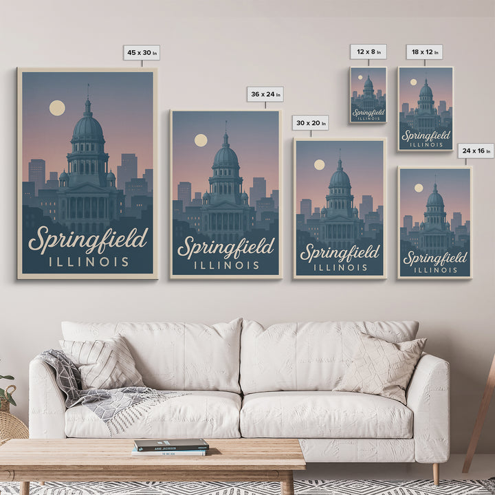 Springfield Travel Poster, Canvas Print, Classic Travel Poster Art, Springfield City Art, Mid Century Wall Art, Fine Art Print