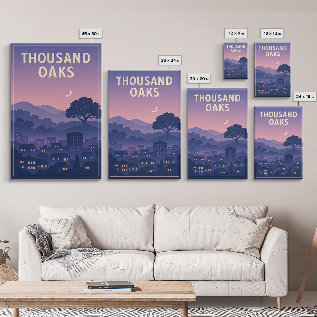 Thousand Oaks California Travel Poster, Canvas Print, Classic Poster Art, Thousand Oaks Wall Art, Gift For Travelers, Travel Poster Set