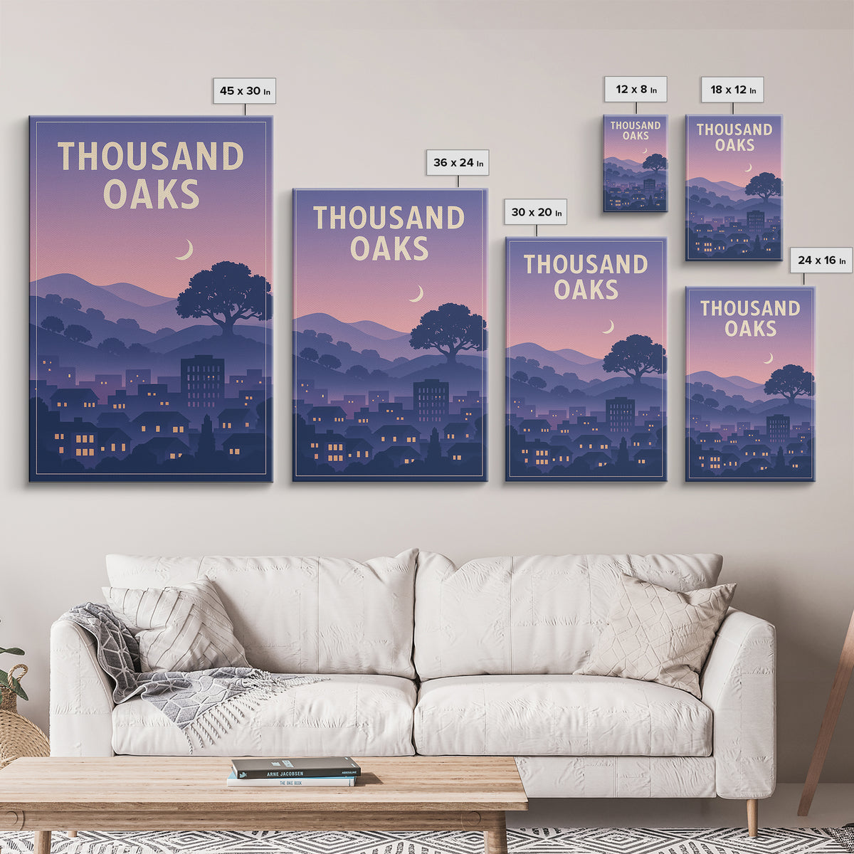 Thousand Oaks California Travel Poster, Canvas Print, Classic Poster Art, Thousand Oaks Wall Art, Gift For Travelers, Travel Poster Set