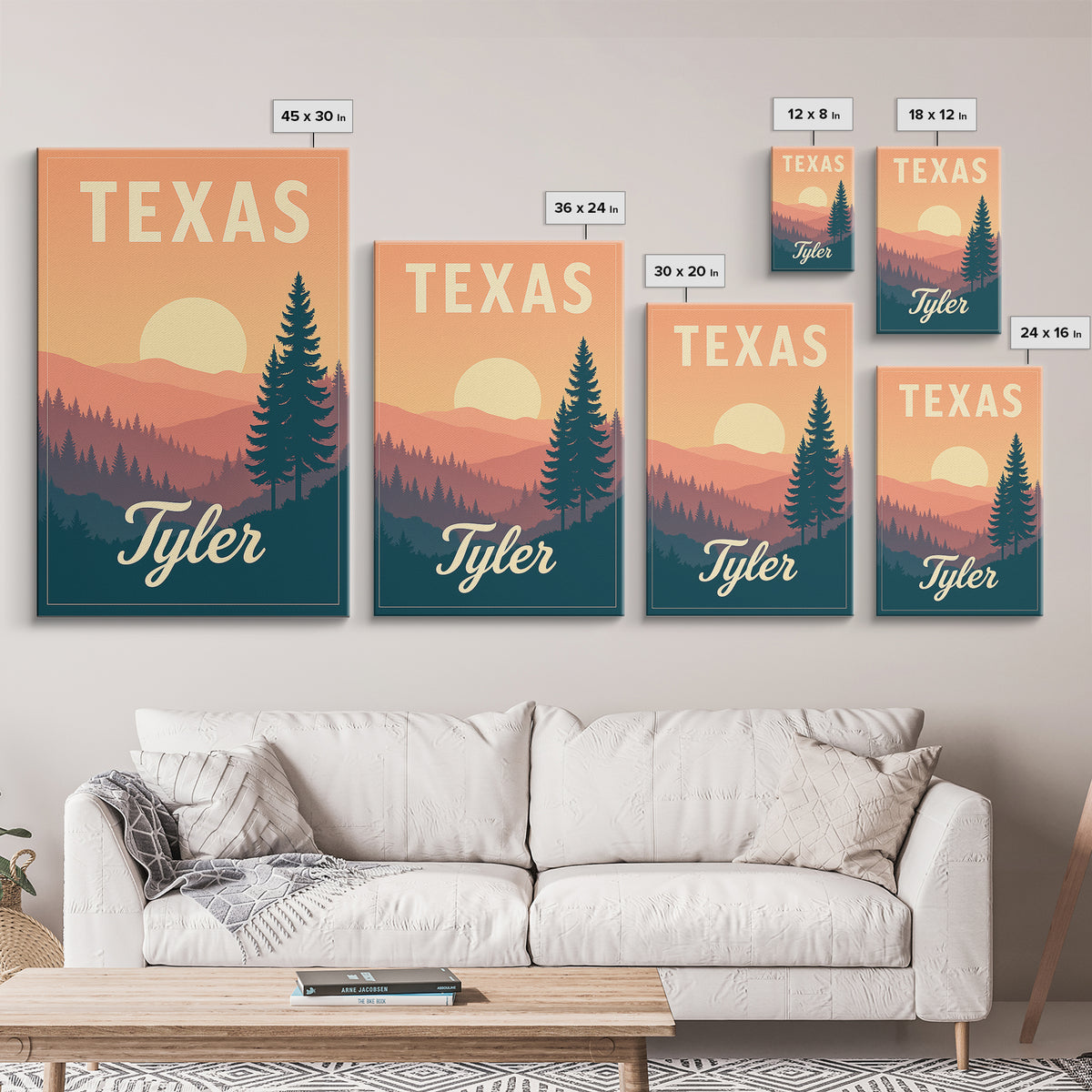 Tyler Texas Travel Poster, Canvas Print, Vintage Poster Art, Tyler Wall Art, Mid Century Wall Art, Vintage City Art, Vintage Travel Art