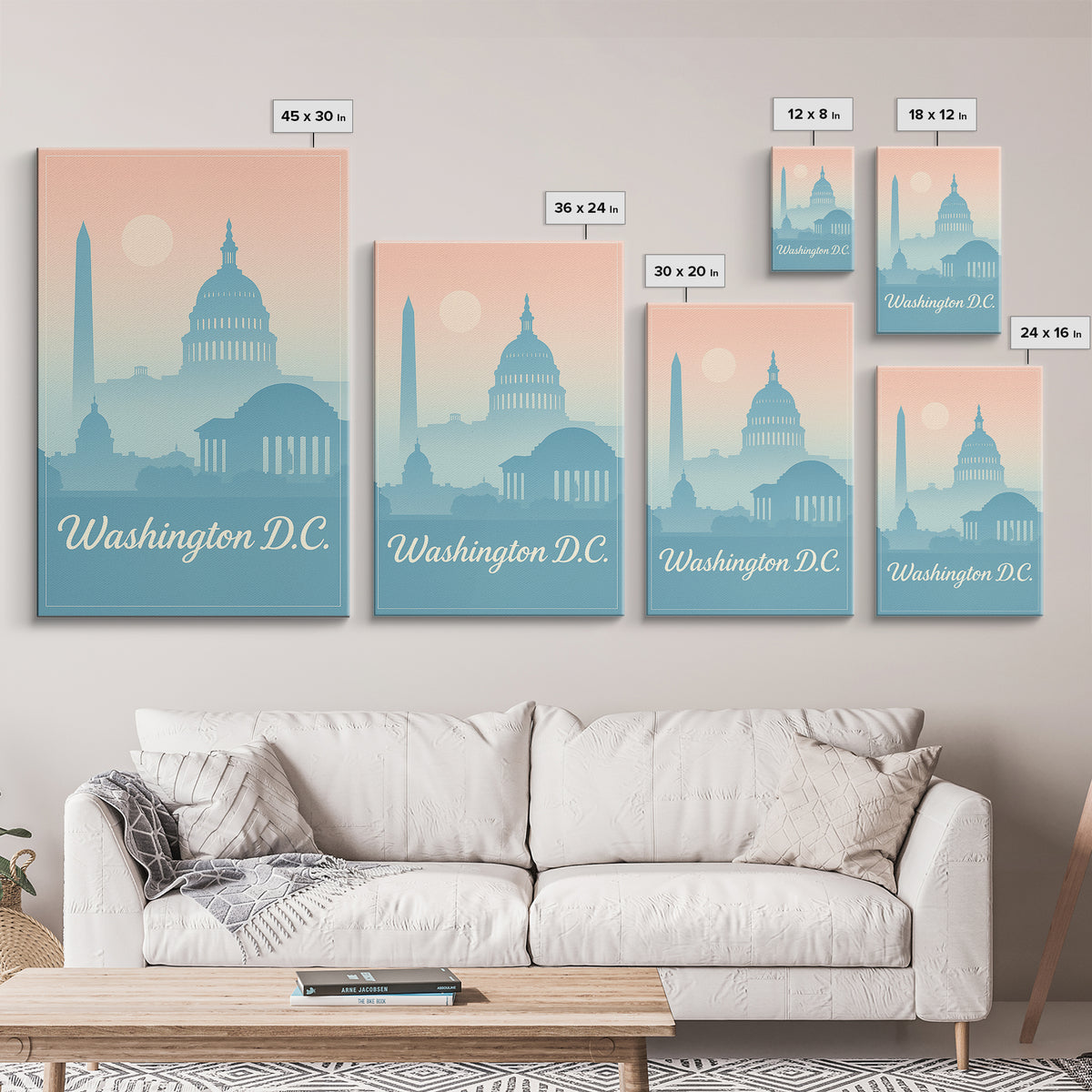 Washington DC Travel Poster, Canvas Print, Classic Travel Poster Art, Washington Travel Art, Travel Art Print, Living Room Wall Art
