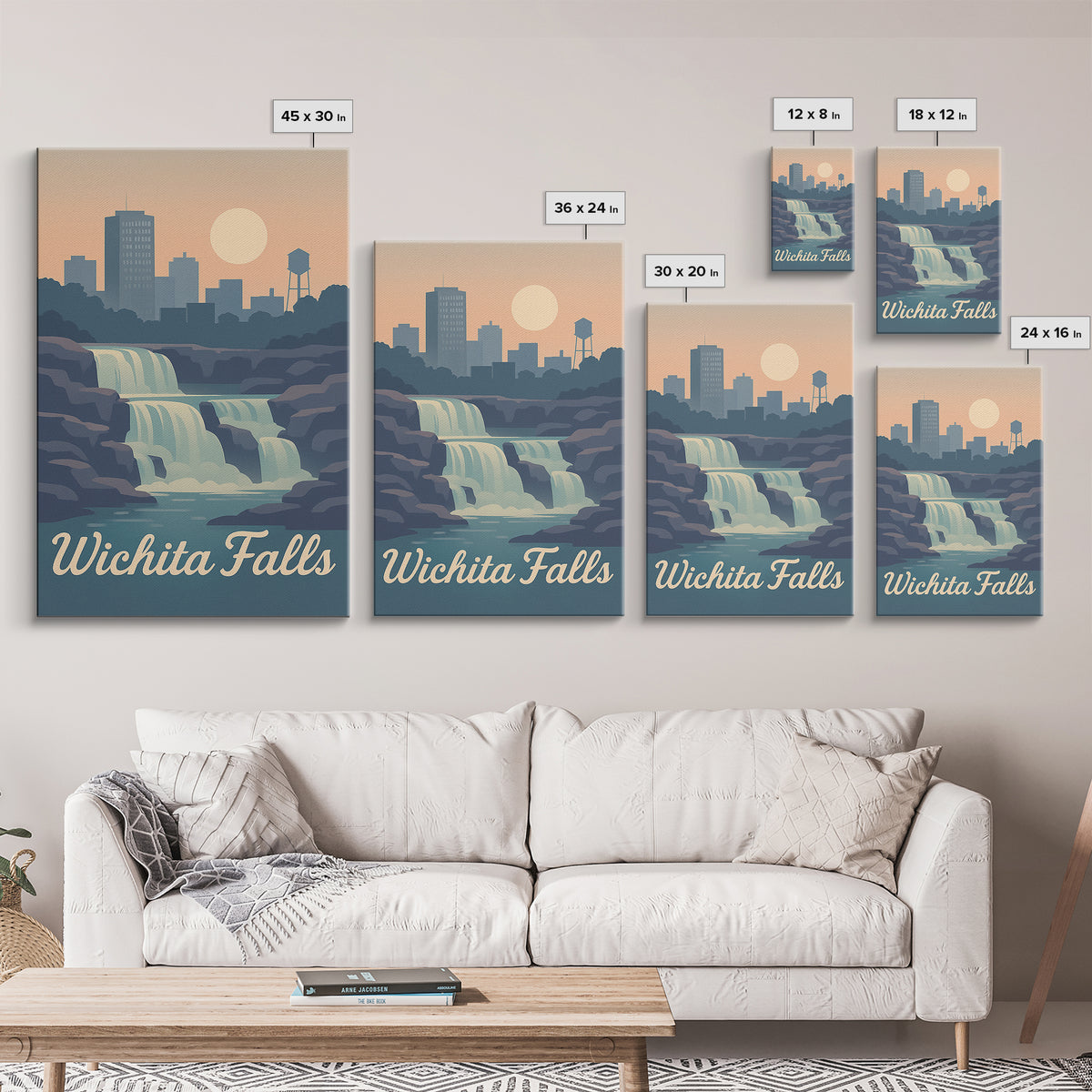 Wichita Falls Travel Poster, Canvas Print, Classic Travel Poster Art, Wichita Falls Art Print, Travel Poster Art, Travel Wall Decor