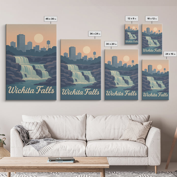 Wichita Falls Travel Poster, Canvas Print, Classic Travel Poster Art, Wichita Falls Art Print, Travel Poster Art, Travel Wall Decor