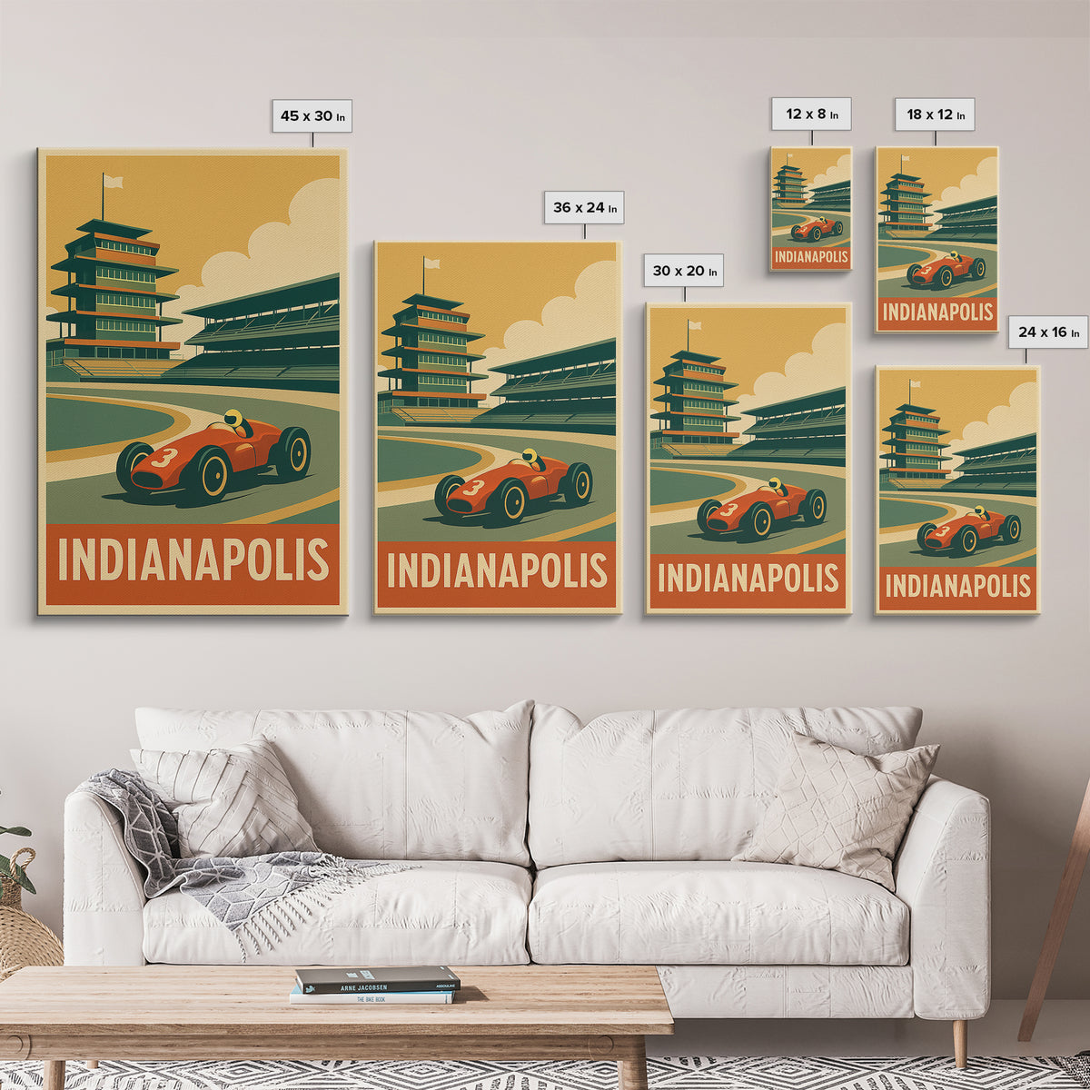 Indianapolis Indiana Travel Poster, Canvas Print, Vintage Theatre Style Art, Indianapolis Poster Print, Travel Poster Set, Travel Poster Art