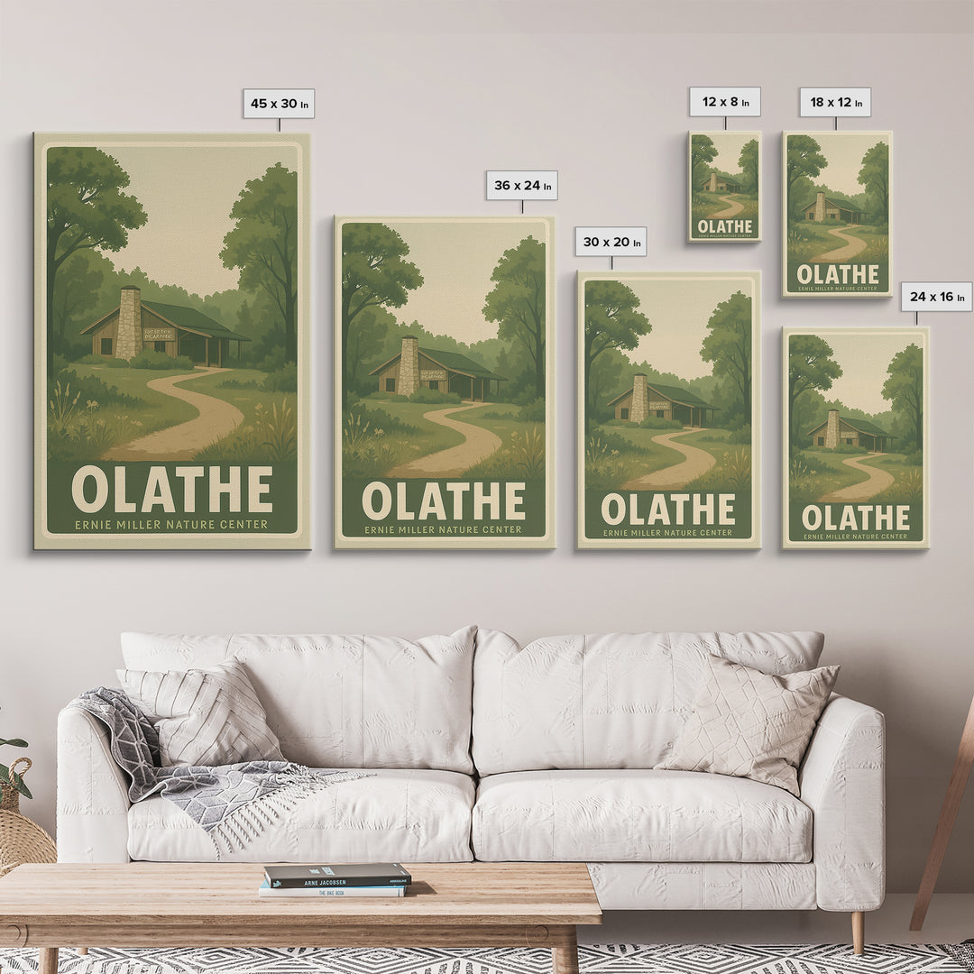 Olathe Kansas Travel Poster, Canvas Print, Old School Travel Poster, Olathe Art Print, City Illustration, Wall Art, Vintage Travel Art