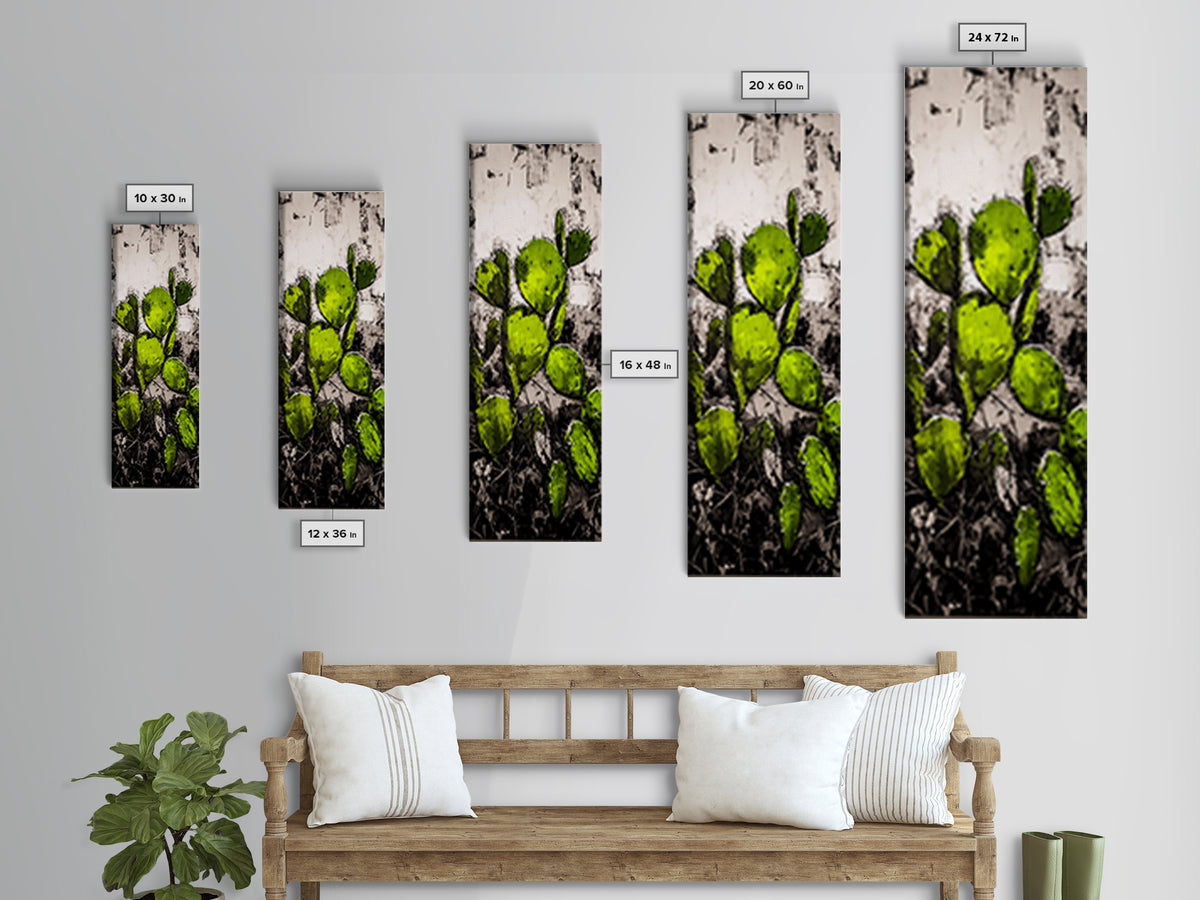 Distressed Canvas Print Cactus art southwest wall art desert landscape painting guest room art warm decor