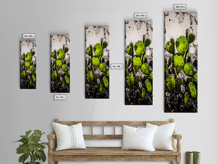 Distressed Canvas Print Cactus art southwest wall art desert landscape painting guest room art warm decor
