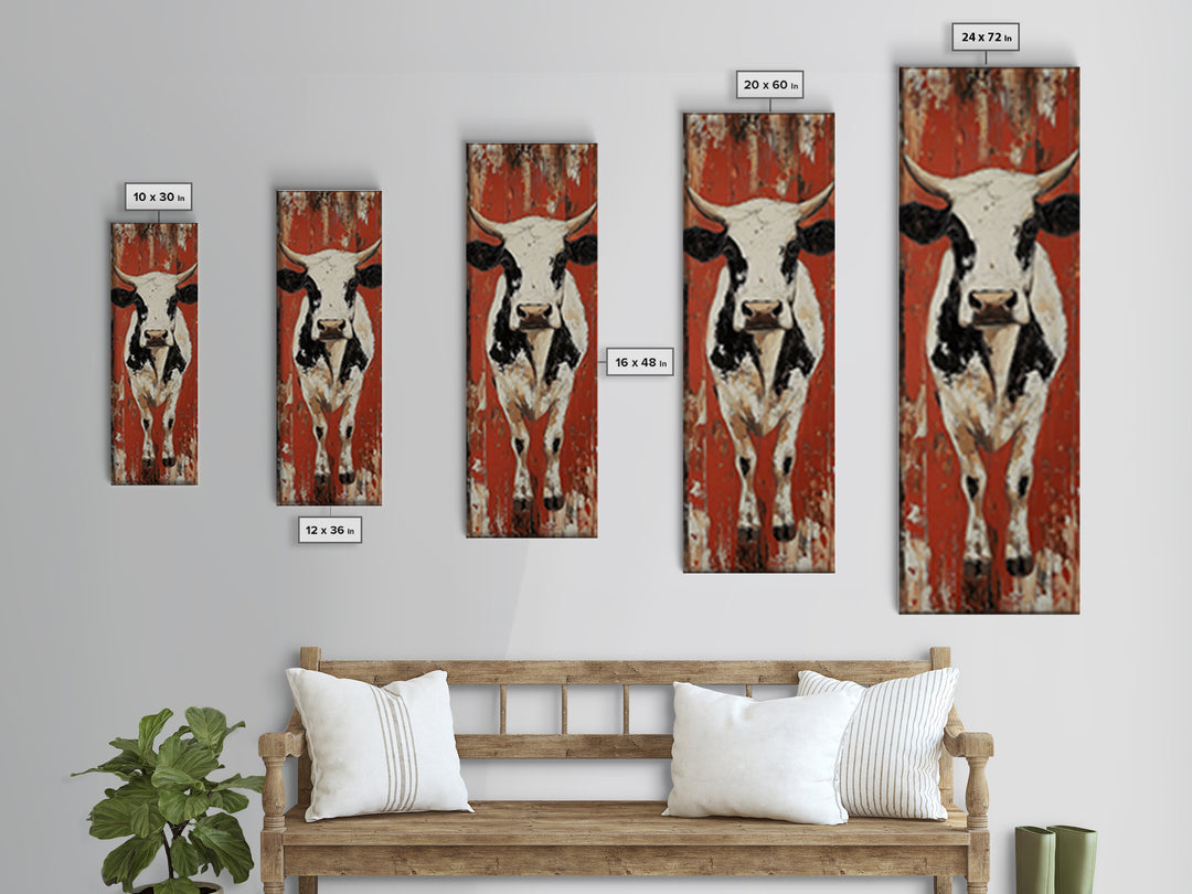 Bold Western Cowboy Framed Canvas Print rustic decor farmhouse art southwest wall art tall narrow art moody art extra wide art