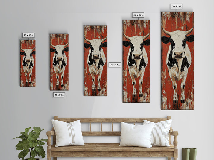 Bold Western Cowboy Framed Canvas Print rustic decor farmhouse art southwest wall art tall narrow art moody art extra wide art