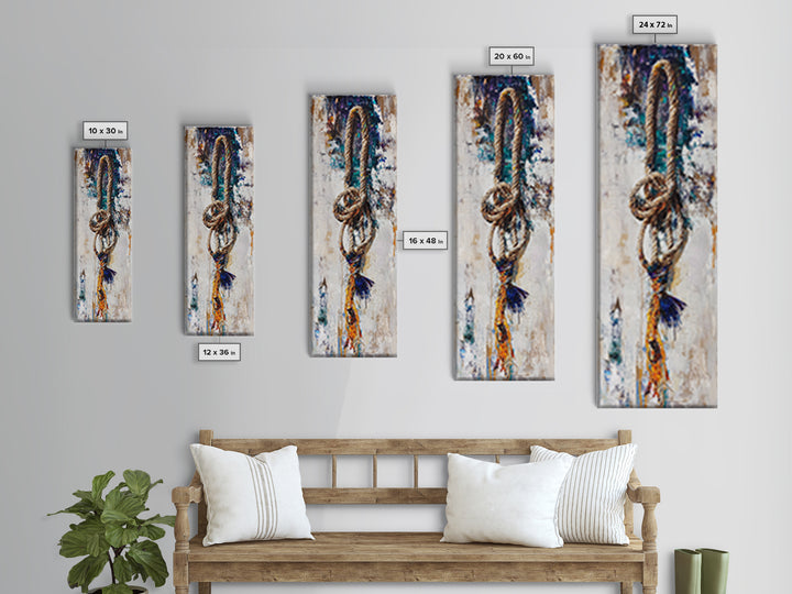 Textured Rope Art Canvas Print rustic wall art nautical decor coastal decor farmhouse art wabi sabi art above sofa art