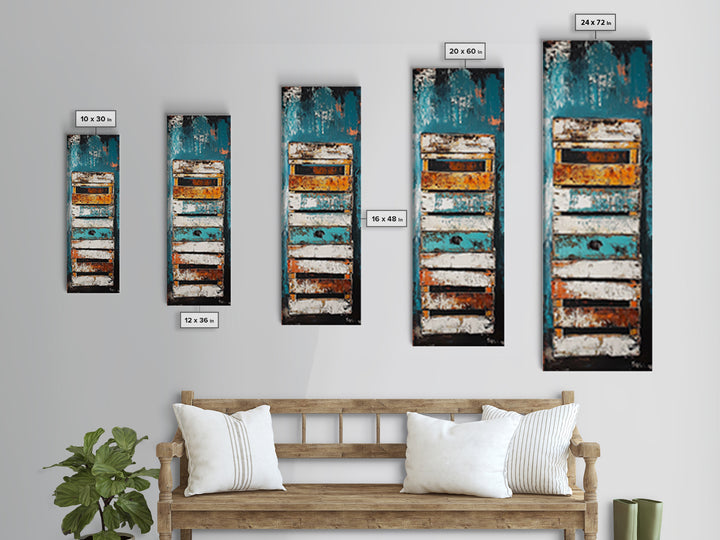 Weathered Wooden Door Rustic Decor Framed Canvas Print Wabi Sabi Art Farmhouse Art Long Narrow Wall Art Above Couch Art