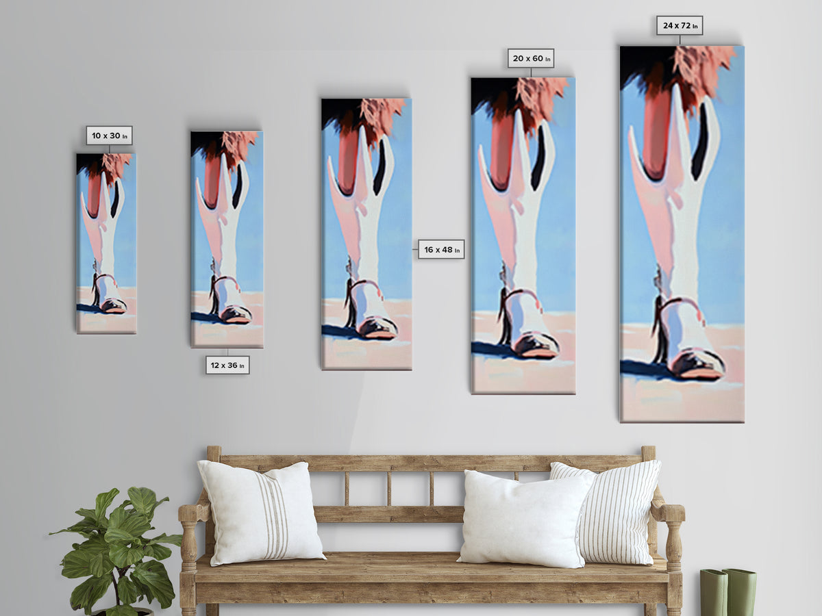 Western Boot Detail Canvas Print black cowgirl painting rustic decor farmhouse art southwest wall art wabi sabi wall art fashion art