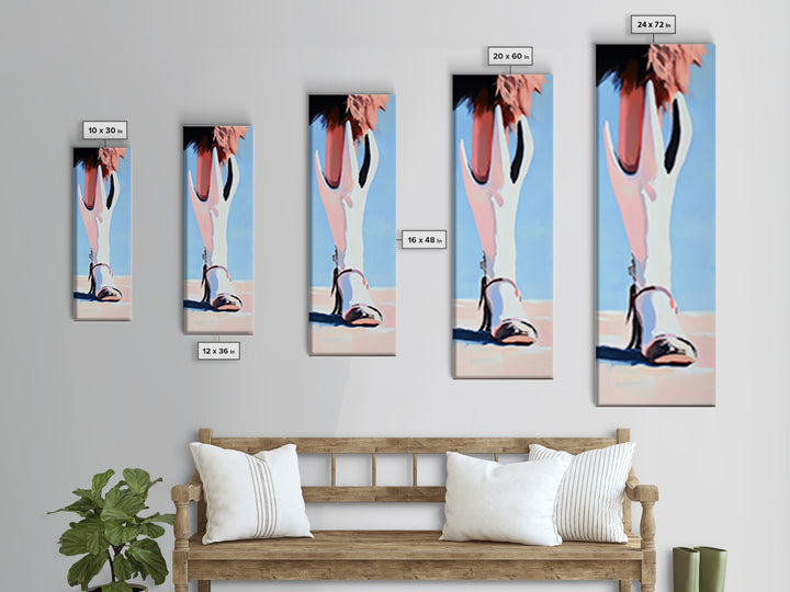 Western Boot Detail Canvas Print black cowgirl painting rustic decor farmhouse art southwest wall art wabi sabi wall art fashion art