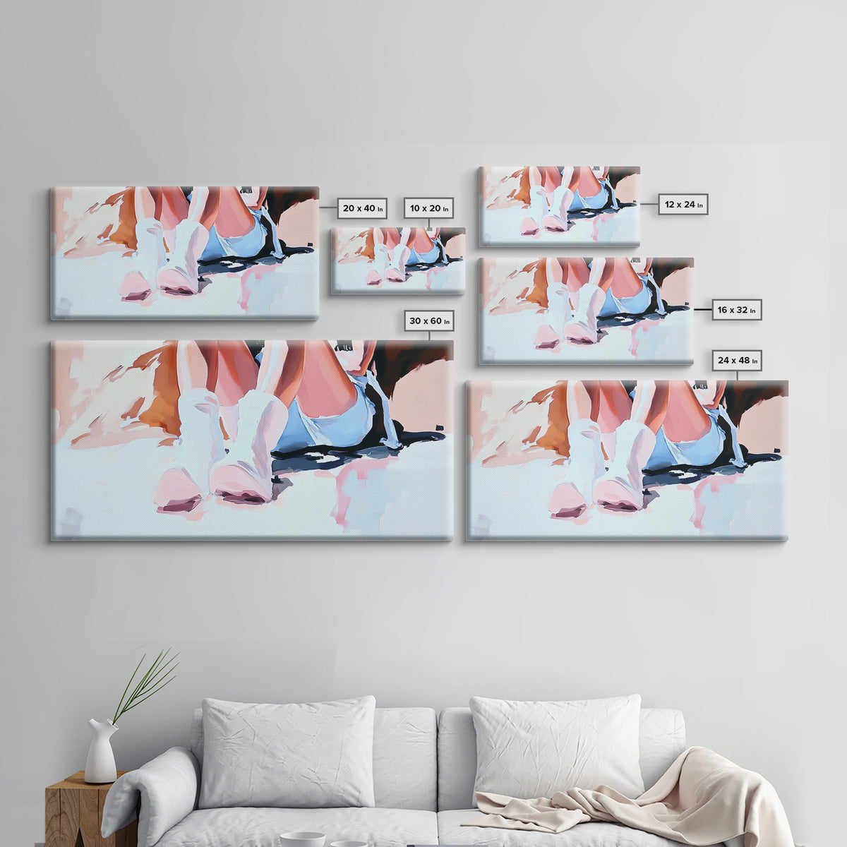 Cowgirl Boots, black cowgirl painting, rustic wall art, farmhouse decor, moody woman lying in bed painting, framed canvas print