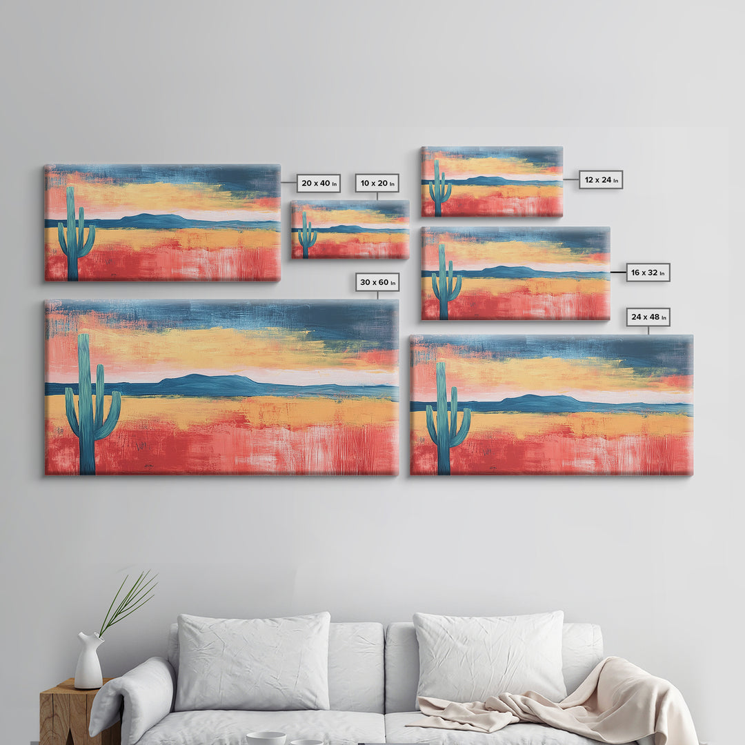 Desert Landscape Art, Framed Canvas Print, Joshua Tree Art, Southwest Wall Art, Extra Wide Art, Above Bed Wall Art, Boho Art, Rustic Decor