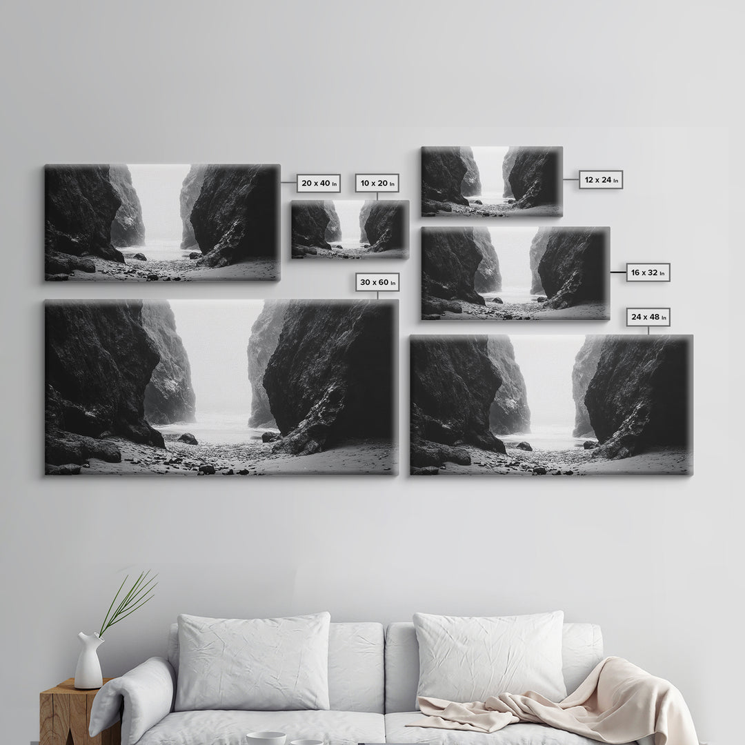 Canyon, moody art, dramatic landscape, rustic decor, wabi sabi art, minimalist art, vertical wall art, farmhouse art, framed canvas print