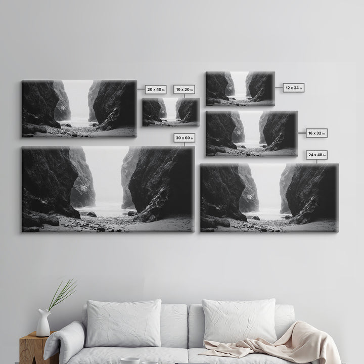 Canyon, moody art, dramatic landscape, rustic decor, wabi sabi art, minimalist art, vertical wall art, farmhouse art, framed canvas print