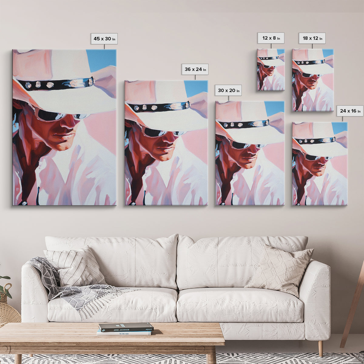 Cowboy, Western Art, Rustic Decor, Coastal Cowgirl Wall Art, Canvas Print, Gift Idea For Him, Farmhouse Art, Above Sofa Art