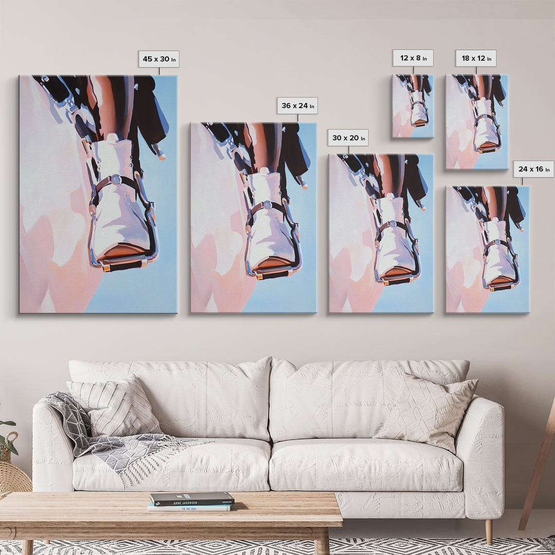 Pink Cowboy Boots, Coastal Cowgirl Art, Western Aesthetic, Framed Canvas Print, Rustic Decor, Light Pink Wall Art, Bedroom Art, Farmhouse Art, Gift Idea