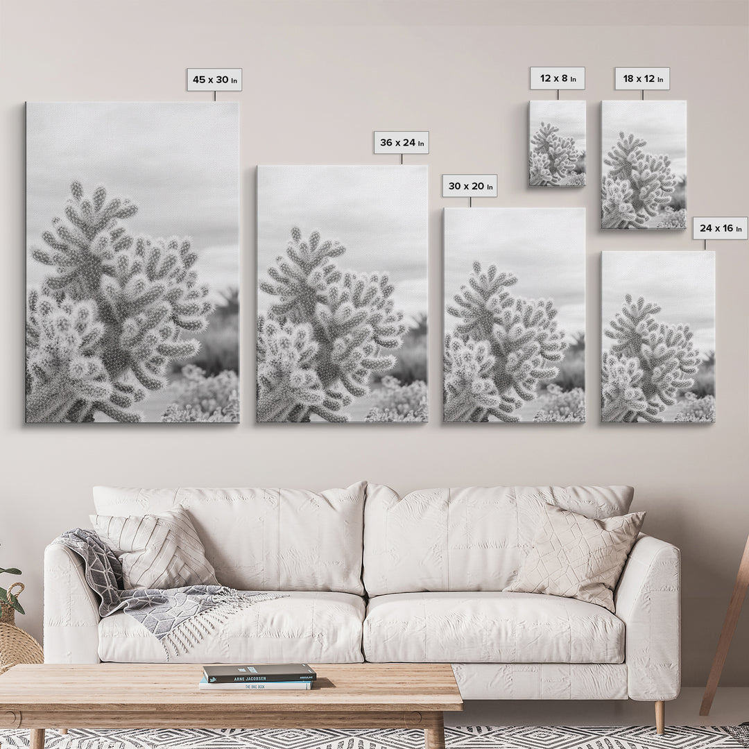 Cactus photography, desert wall art, framed canvas print, Joshua tree art, rustic decor, botanical prints, boho wall art, minimalist art