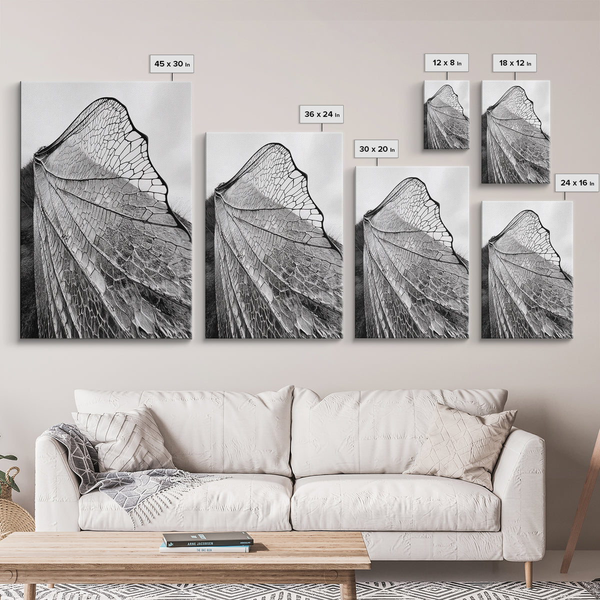 Dragonfly Wing, nature photography, moody art, wabi sabi art, minimalist art, botanical prints, framed canvas print, rustic wall art