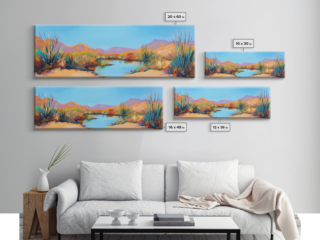 Coastal Landscape Art, Framed Canvas Print, Extra Wide Art, Lake Tahoe Art, Living Room Art, Panoramic Painting, Rustic Decor, Above Sofa Art