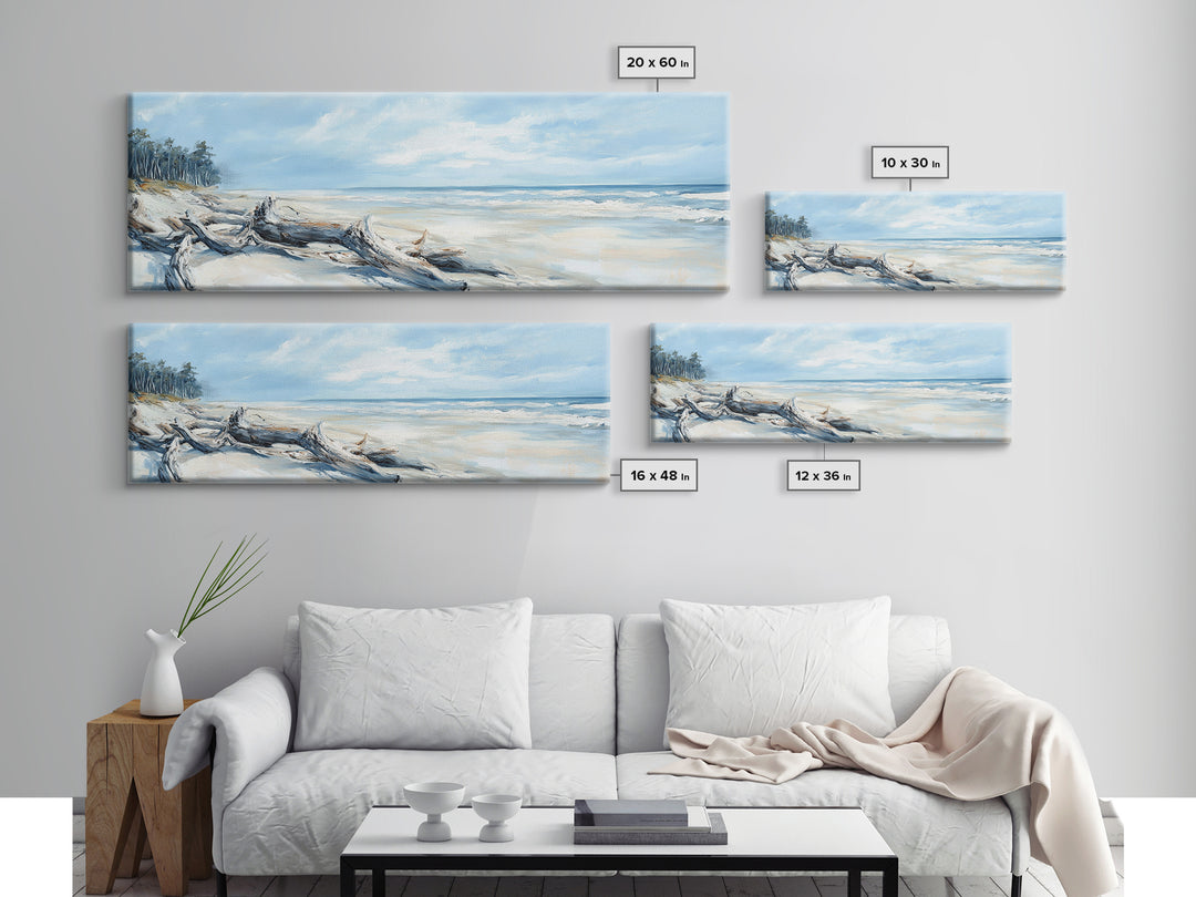 Coastal Decor, Framed Canvas Print, Nautical Painting, Seascape Painting, Rustic Wall Art, Extra Wide Art, Living Room Art, Above Couch Art