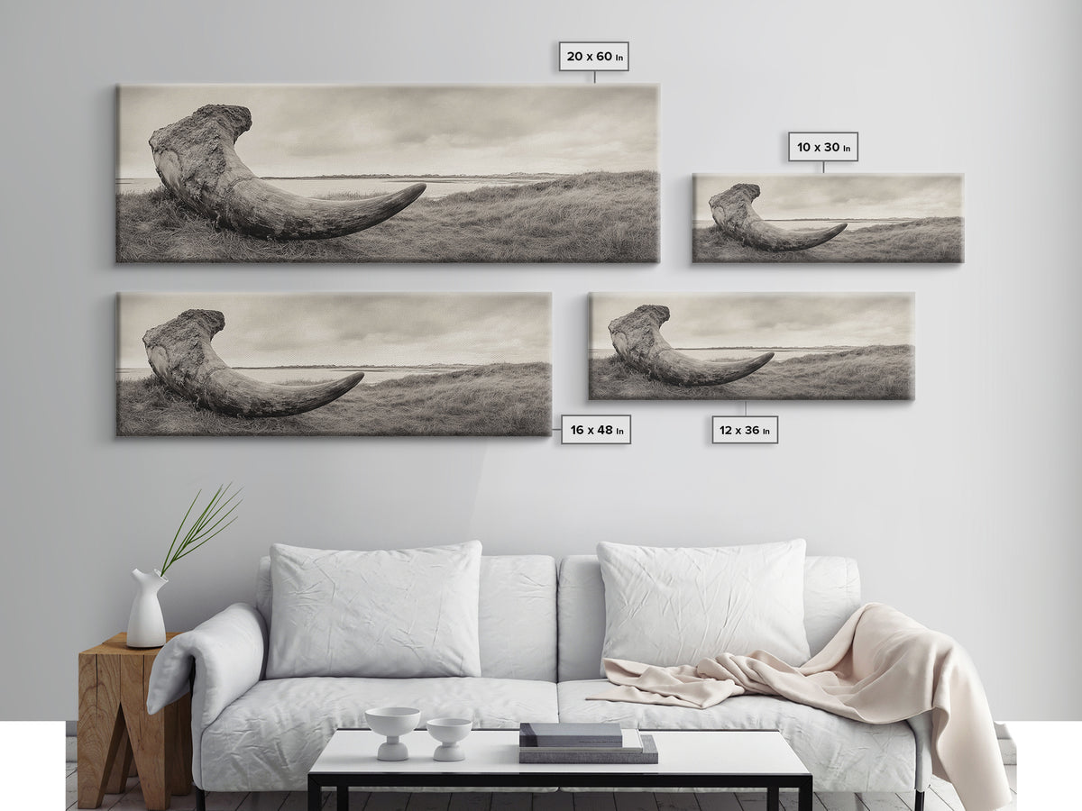 Driftwood Sculpture, Wabi Sabi Art, Canvas Print, Coastal Decor, Rustic Wall Art, Nature Photography, Extra Wide Art, Living Room Art