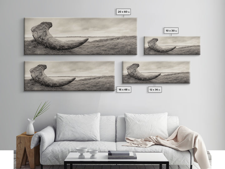 Driftwood Sculpture, Wabi Sabi Art, Canvas Print, Coastal Decor, Rustic Wall Art, Nature Photography, Extra Wide Art, Living Room Art