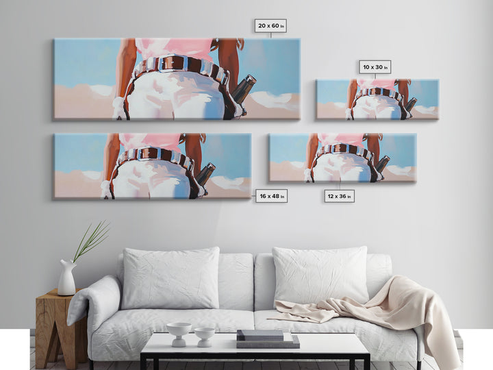 Cowgirl Painting, black cowgirl painting, western wall art, coastal cowgirl wall art, rustic decor, vibrant art, framed canvas print