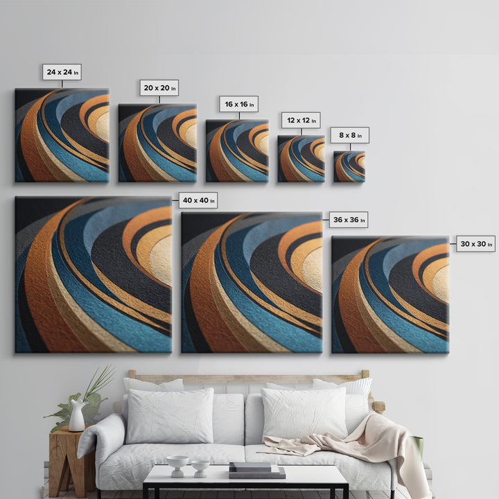 Vinyl Groove Closeup as Circular Abstract Canvas Print, Recording Studio Art, Black and White Art, Studio Decor, Abstract Art, RSA-1x1-14
