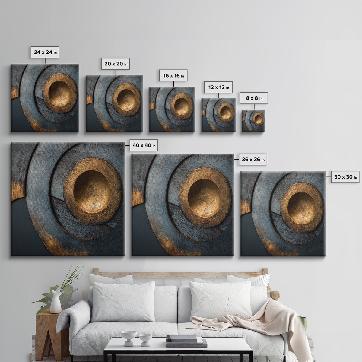 Vinyl Groove Closeup as Circular Abstract Framed Canvas Print, Recording Studio Art, Musician Posters, Studio Decor, Analog, RSA-1x1-62