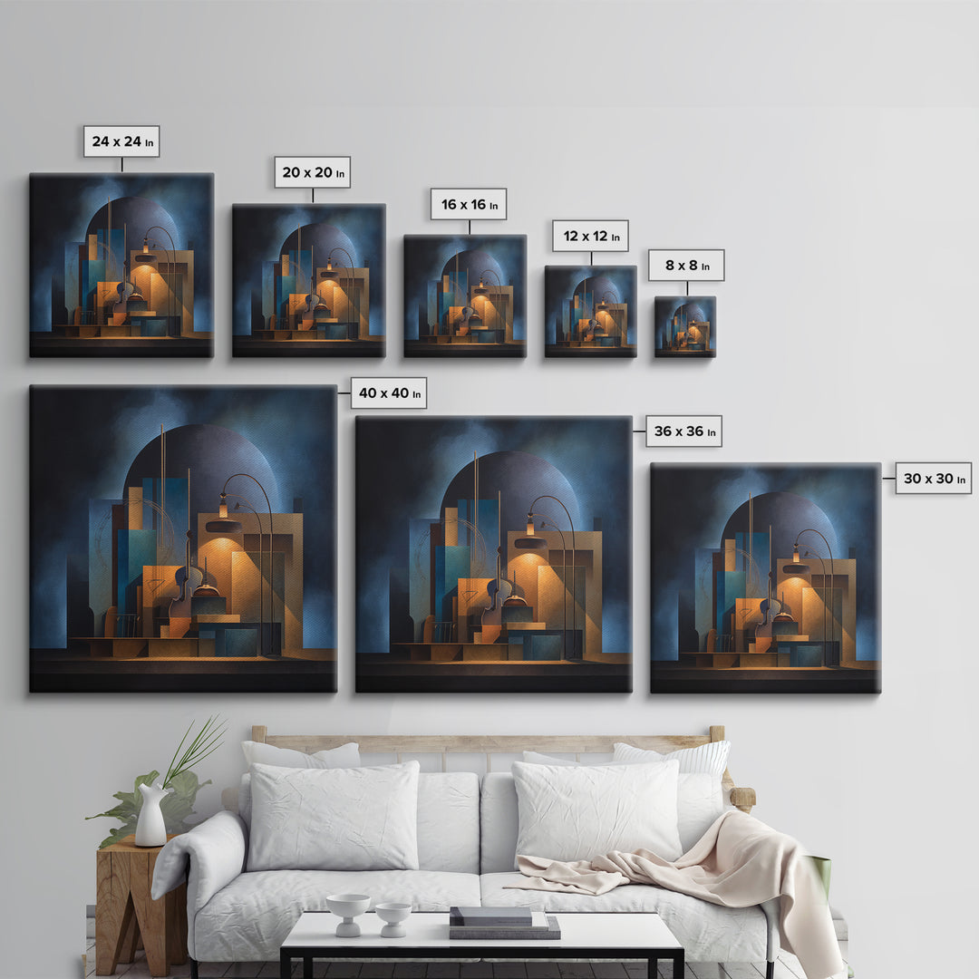 Conductor Baton and Sheet Shapes Without Text Canvas Print, Recording Studio Art, Downloadable Print, Studio Decor, Analog, RSA-1x1-90