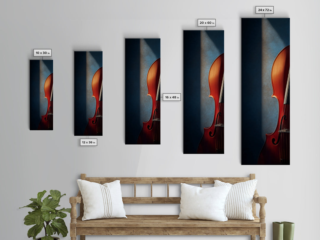 Cello Curve Closeup Canvas Print, Recording Studio Art, Neutral Decor, Studio Decor, Fine Art, Analog, Wall Art, Wall Decor, RSA-1x3-32