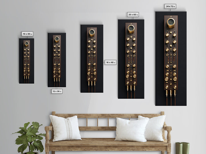 Analog Synthesizer Knobs and Cables Canvas Print, Recording Studio Art, Youtube Studio Decor, Studio Decor, Oil Painting, RSA-1x3-97