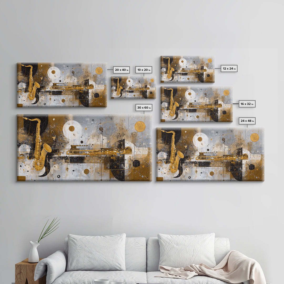 Soundwave Abstract with Black and Gold Lines Canvas Print, Recording Studio Art, Youtube Studio Decor, Studio Decor, Analog, RSA-2x1-71
