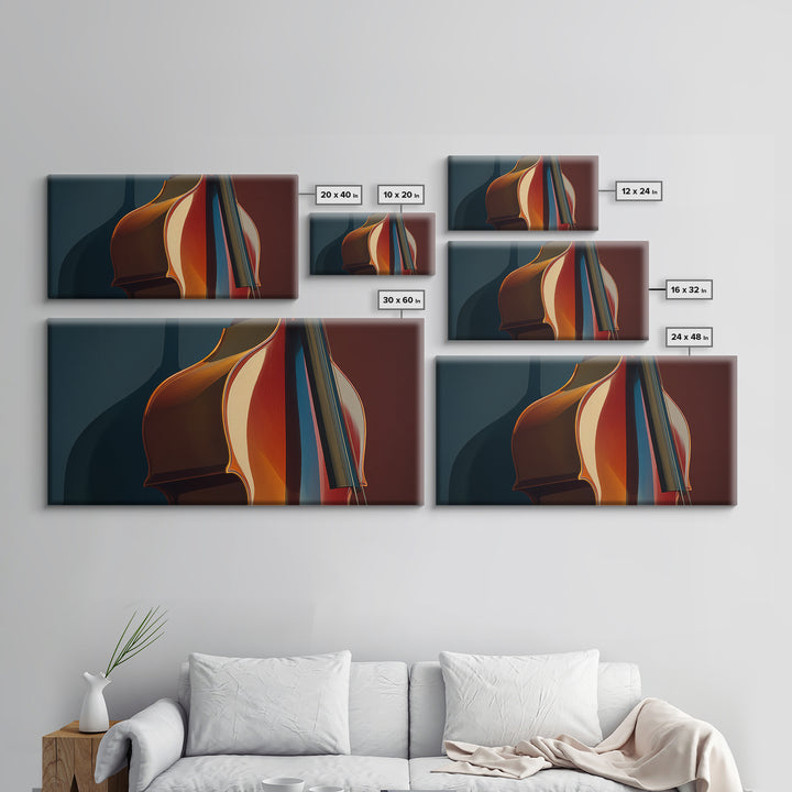 Cello Curve Closeup Framed Canvas Print, Recording Studio Art, Digital Download Art, Studio Decor, Analog, Downloadable Print, RSA-2x1-88