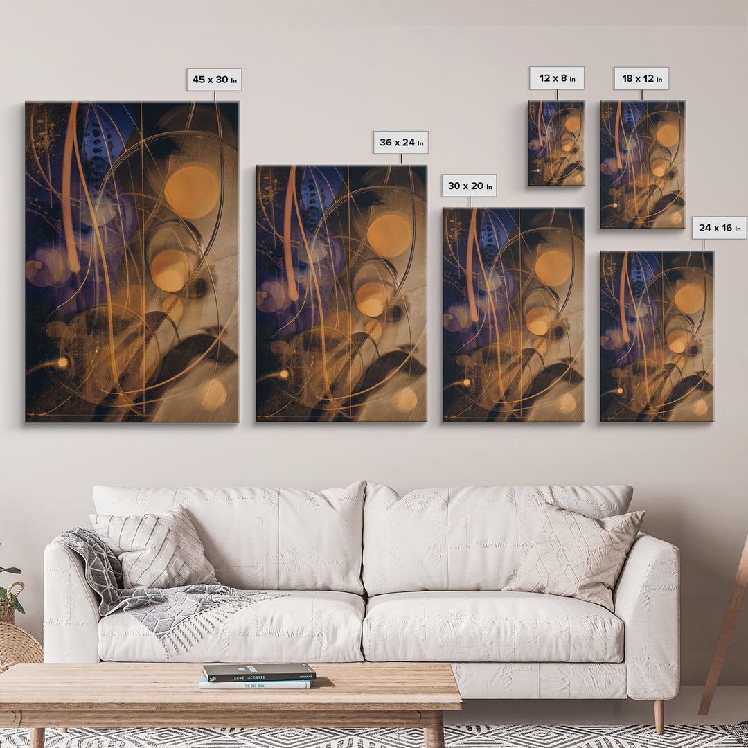 Album Cover Abstract Without Readable Text Framed Canvas Print, Recording Studio Art, Gallery Decor, Studio Decor, Analog, RSA-2x3-30