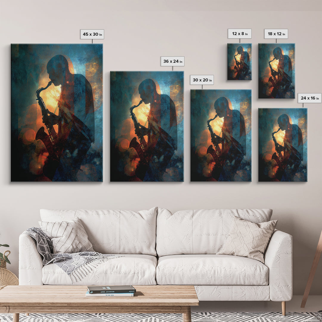 Album Cover Abstract Without Readable Text Framed Canvas Print, Recording Studio Art, Gallery Decor, Studio Decor, Analog, RSA-2x3-6