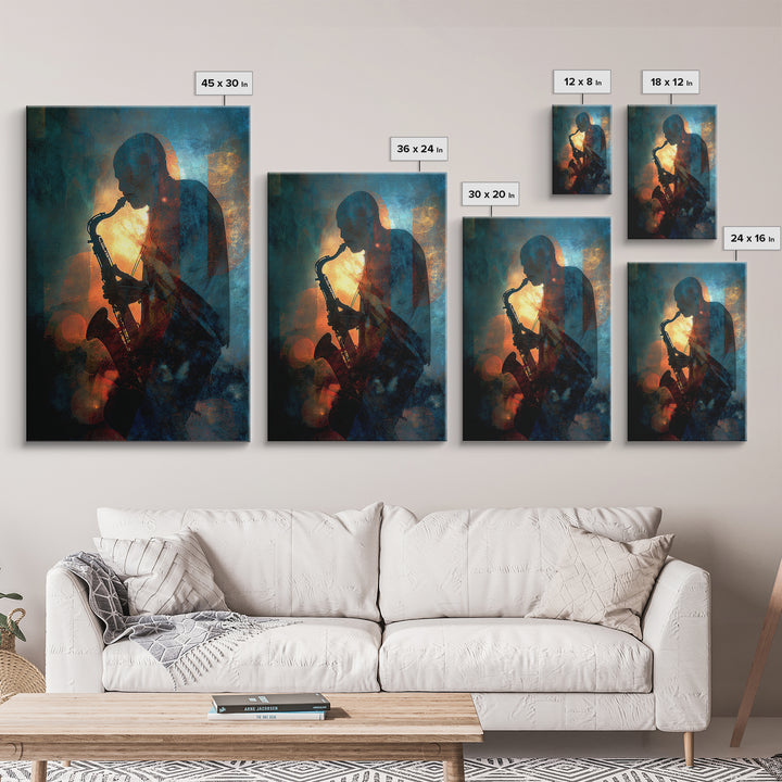 Album Cover Abstract Without Readable Text Framed Canvas Print, Recording Studio Art, Gallery Decor, Studio Decor, Analog, RSA-2x3-6