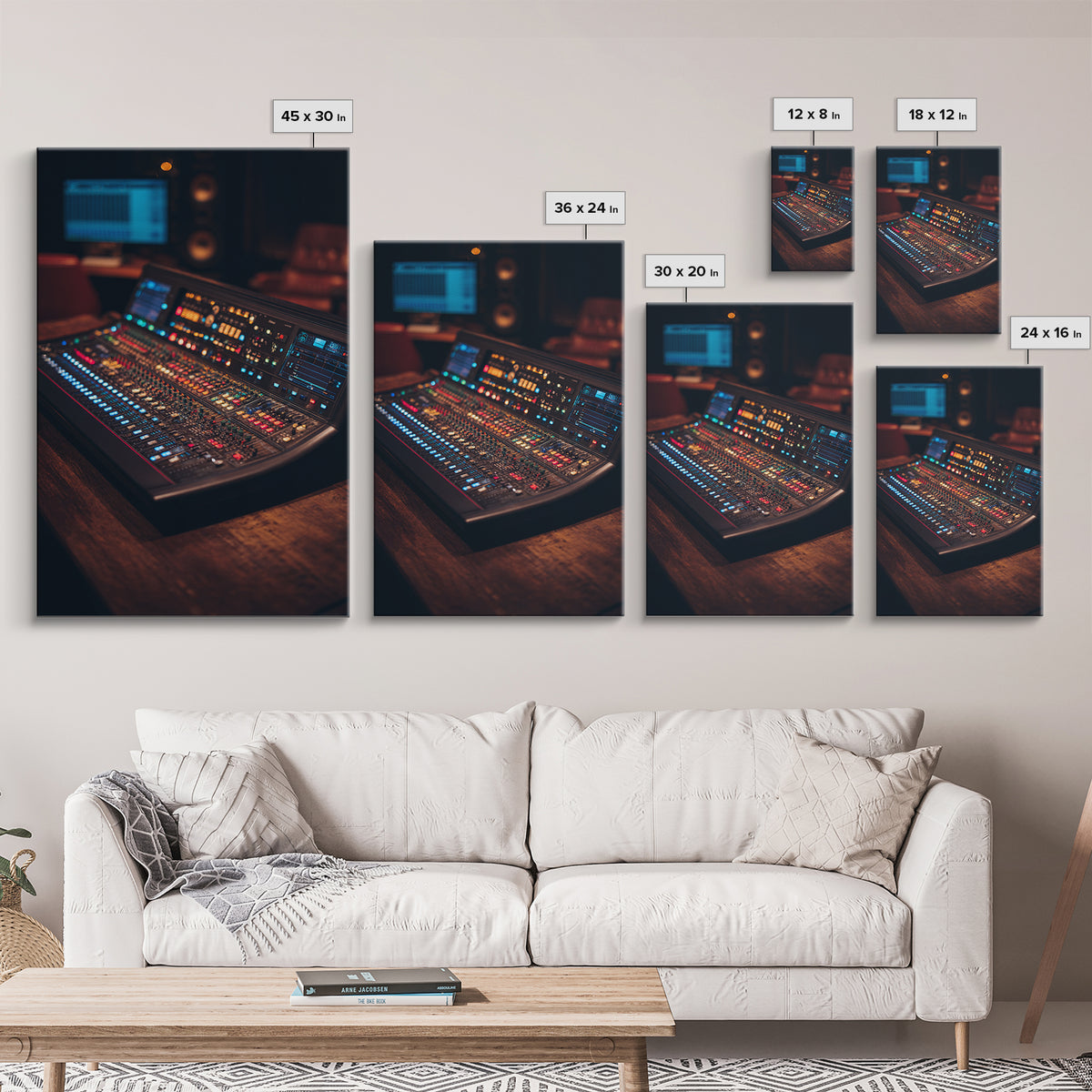 Mixing Console Faders Canvas Print, Recording Studio Art, Wall Art, Studio Decor, Abstract Art, Analog, Music Posters, RSA-2x3-62