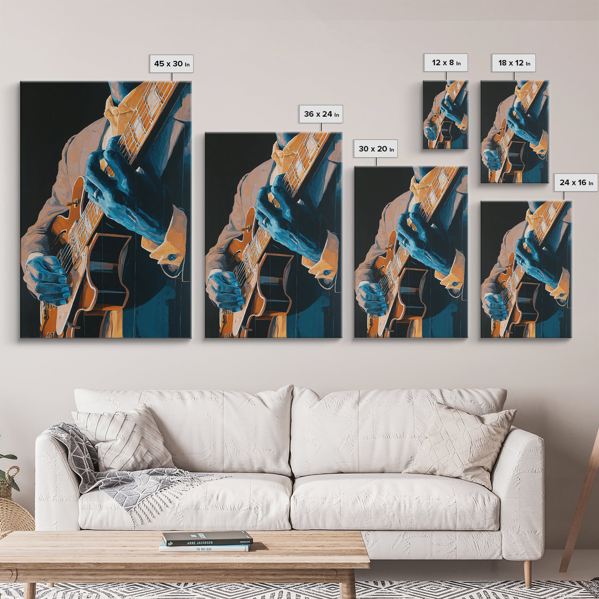 Musician Hands on Guitar Strings Canvas Print, Recording Studio Art, Art Print, Studio Decor, Fine Art, Analog, Wall Sculpture, RSA-2x3-71